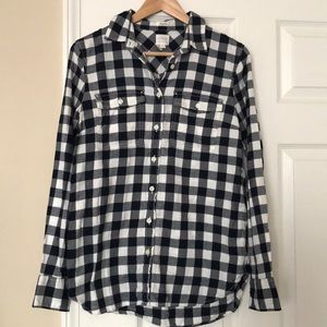 J. Crew navy plaid button down